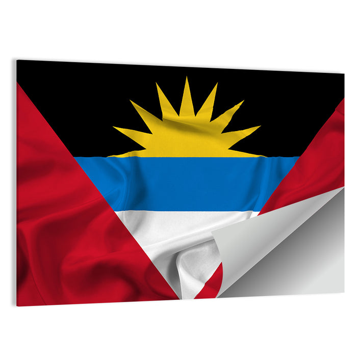 Waving Antigua and Barbuda Flag Wall Art as a poster print