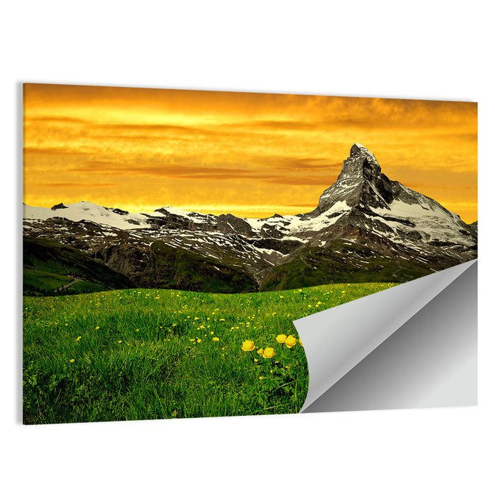 Golden Hour at the Matterhorn Wall Art as a poster print