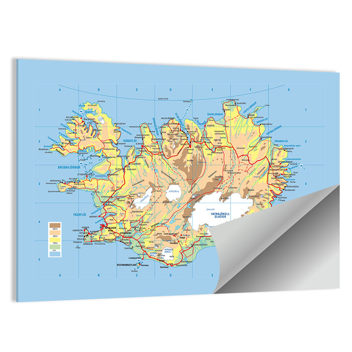 Iceland Map Wall Art as a poster print