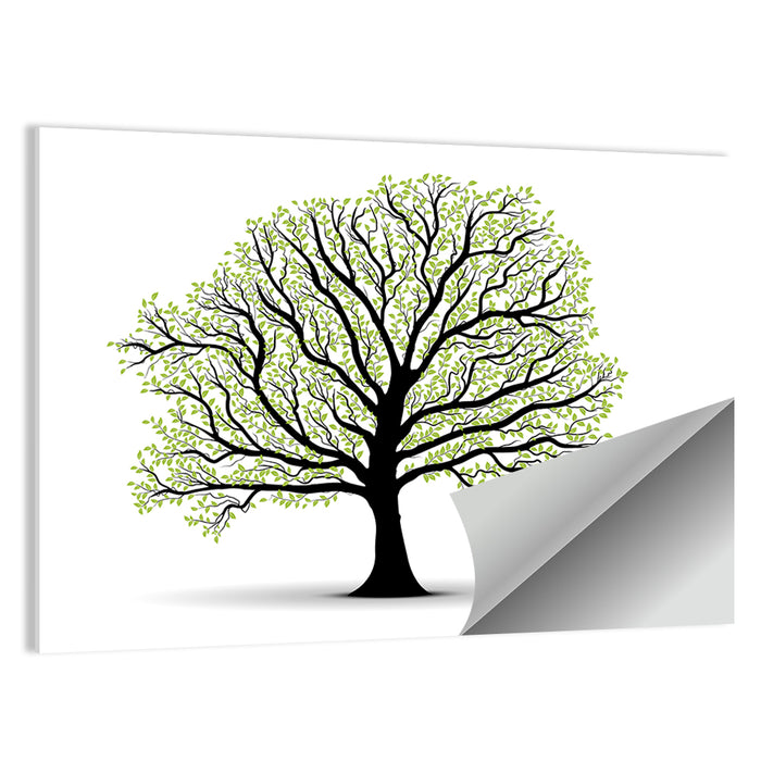 Deciduous Tree Silhouette Wall Art as a poster print