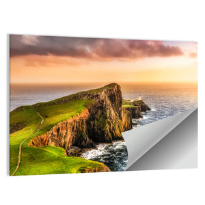 Ocean Coast Sunset At Neist Point Lighthouse Wall Art