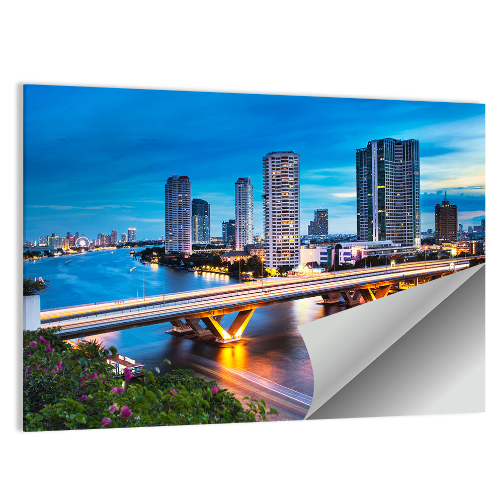 Chao Phraya River at Night, Bangkok Wall Art