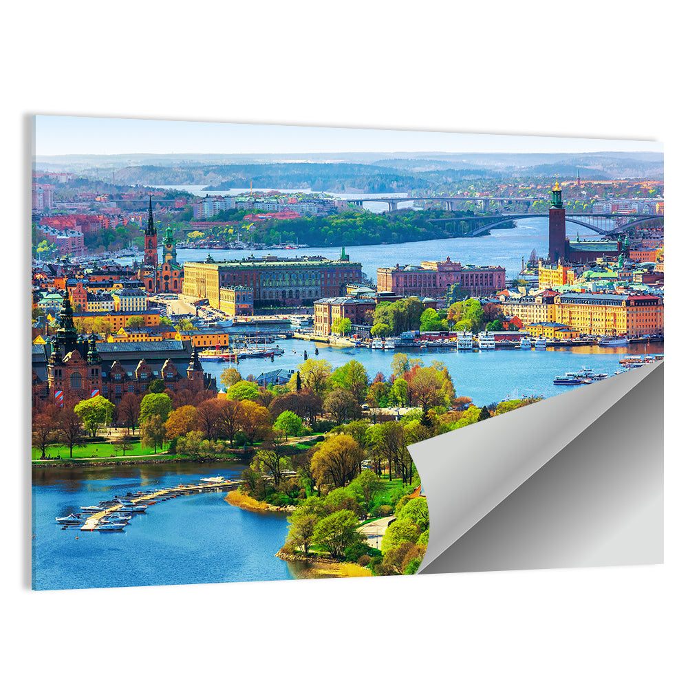 Gamla Stan Harbor Panorama Wall Art
