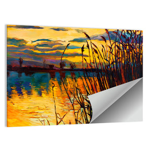 Lake On Sunset Wall Art