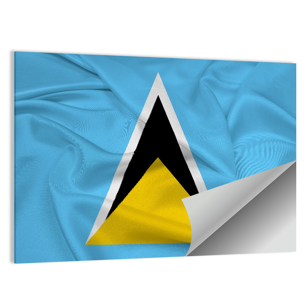 Saint Lucia Flag Geometric Design Wall Art