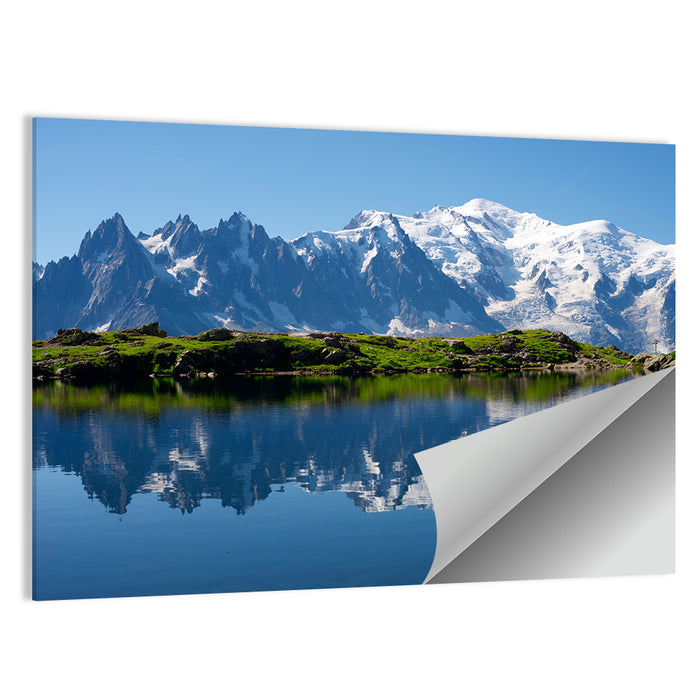 Mont Blanc Reflected in Cheserys Lake Wall Art as a poster print