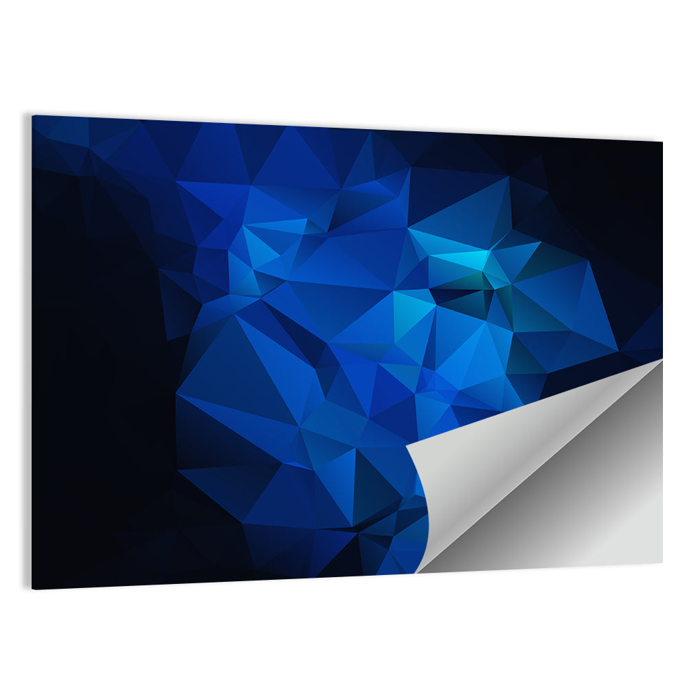 Blue Gradient Geometric Cluster Wall Art