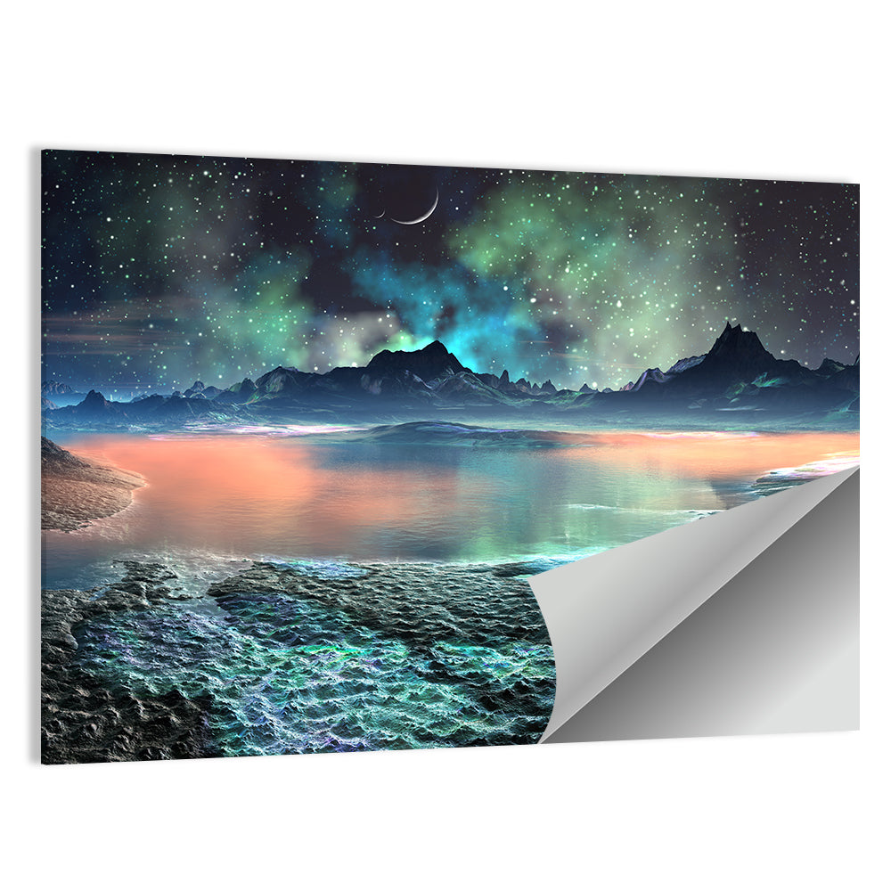Alien Lake Nightscape Wall Art