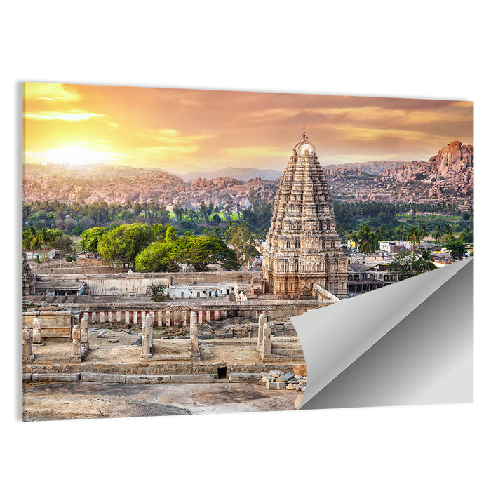 Virupaksha Temple at Sunrise, Hampi Wall Art as a poster print
