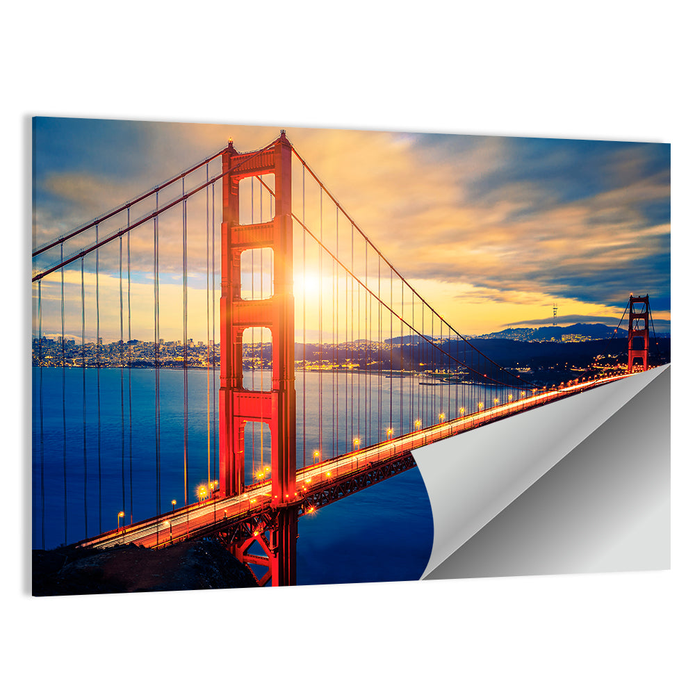 Sunrise Over Golden Gate Bridge Wall Art