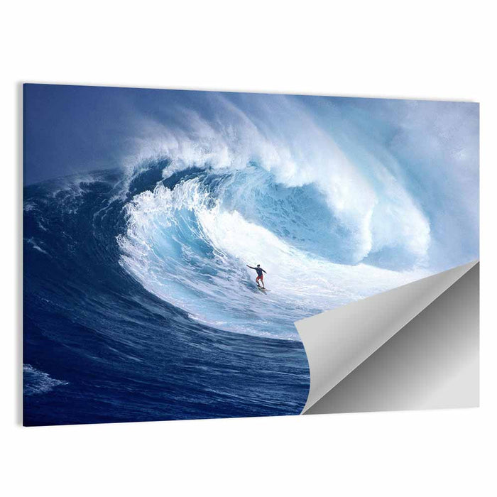 Surfer in Barrel Wave Wall Art as a poster print
