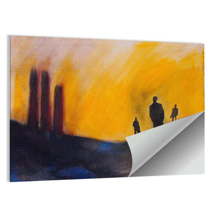 Surreal Hilly Silhouettes Wall Art as a poster print