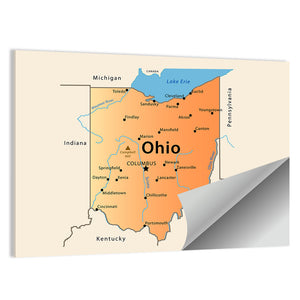 Ohio Map Wall Art