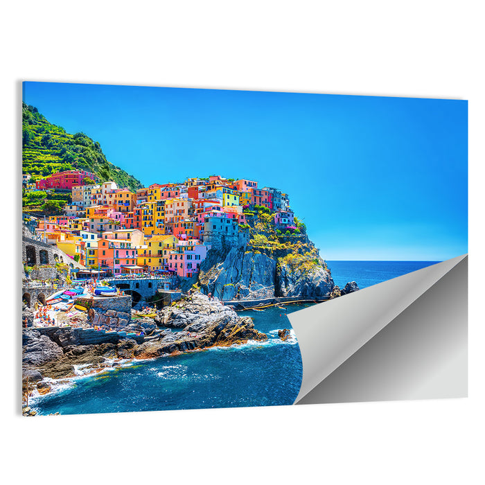 Manarola Cliffside Village Wall Art as a poster print