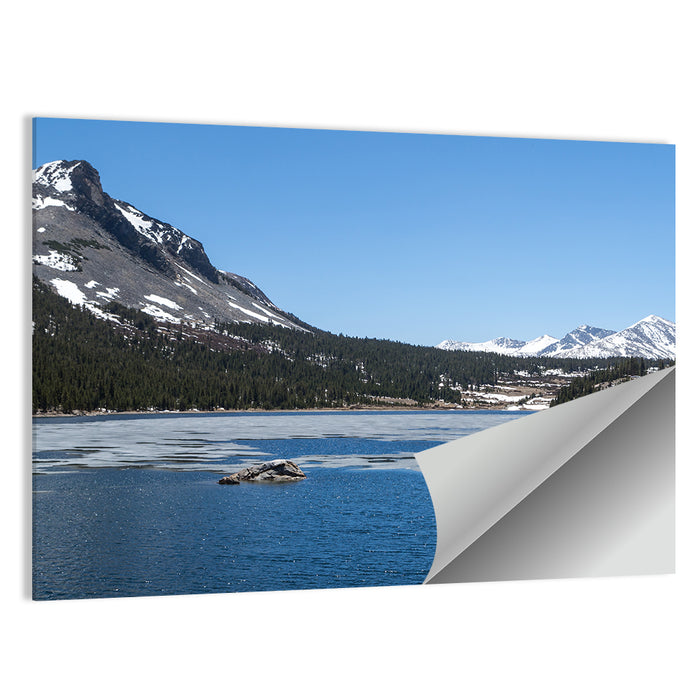 Yosemite Frozen Lake Scene Wall Art as a poster print