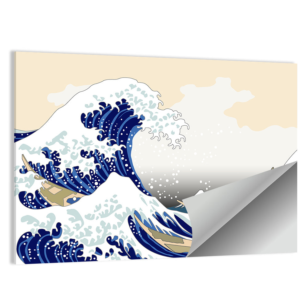 Hokusai Wave Illustration Wall Art