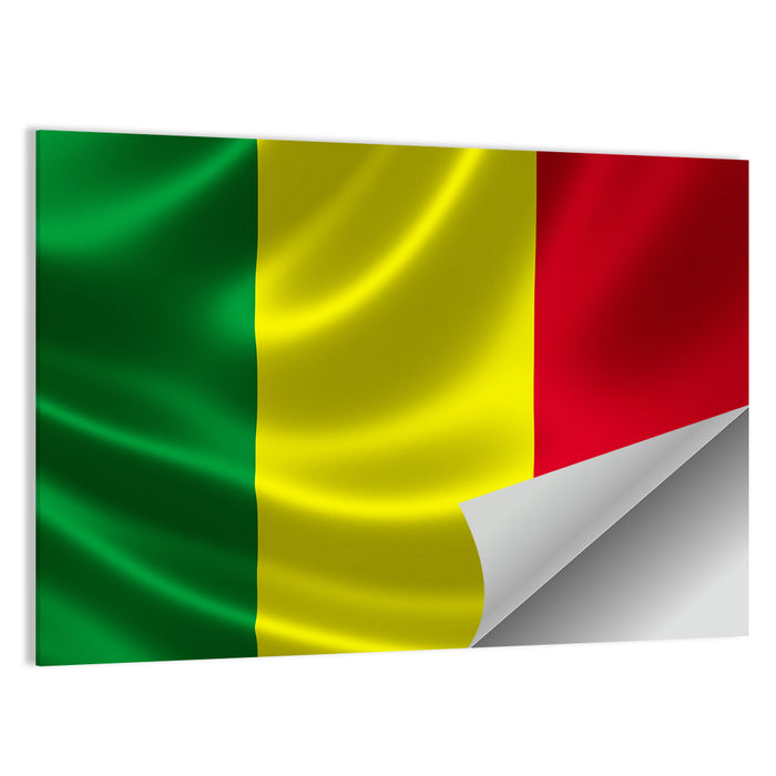 Mali Flag with Waving Fabric Texture Wall Art as a poster print