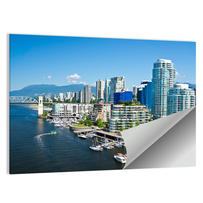Vancouver Skyline with Burrard Bridge Wall Art as a poster print