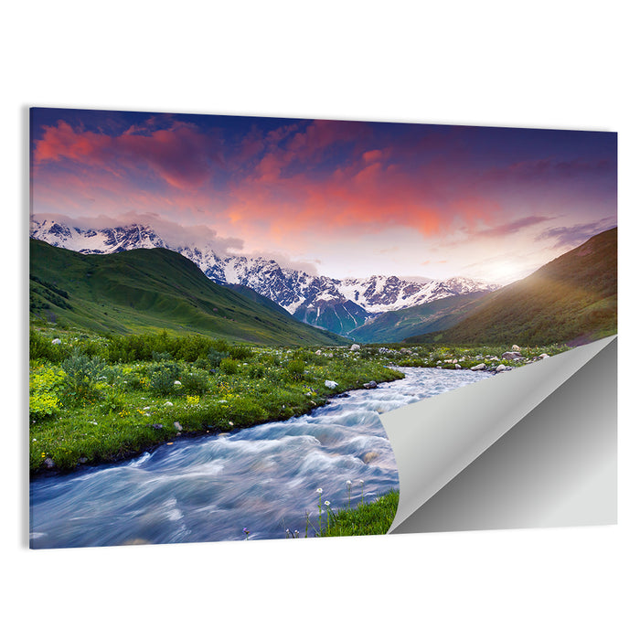 Stream at Foot of Mount Shkhara Wall Art as a poster print