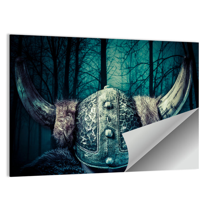 Horned Viking Helmet Wall Art as a poster print