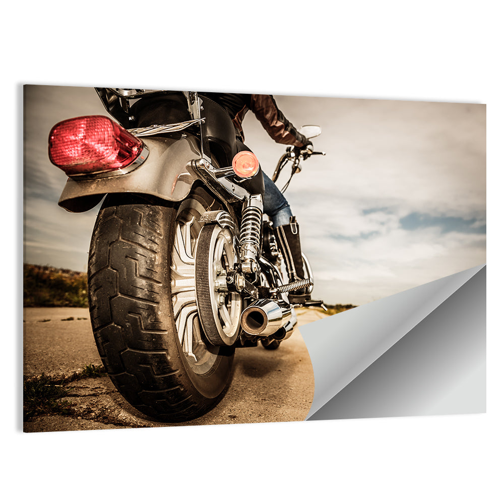 Low Angle Motorcycle Rear View Wall Art