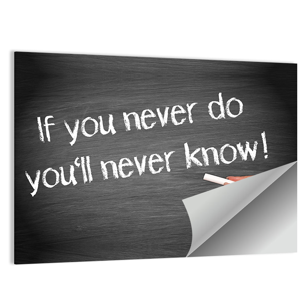 If You Never Do You'll Never Know Chalkboard Quote Wall Art