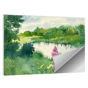 Watercolor River Wall Art