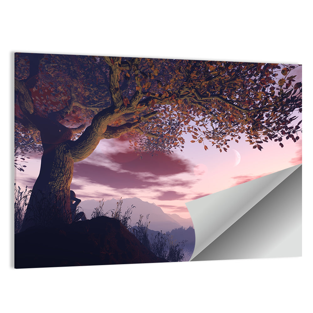 Dreamer Tree by Sunset Lake Wall Art