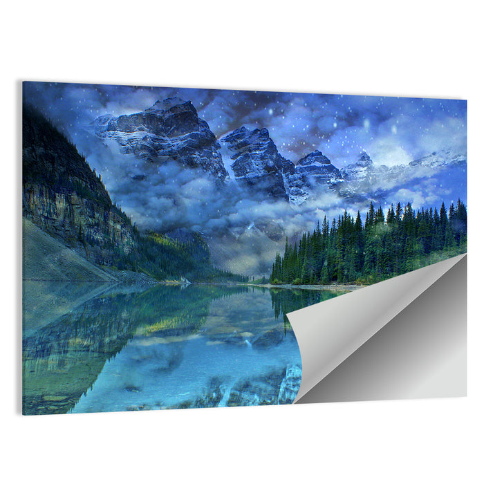 Moraine Lake Winter Reflection Wall Art as a poster print