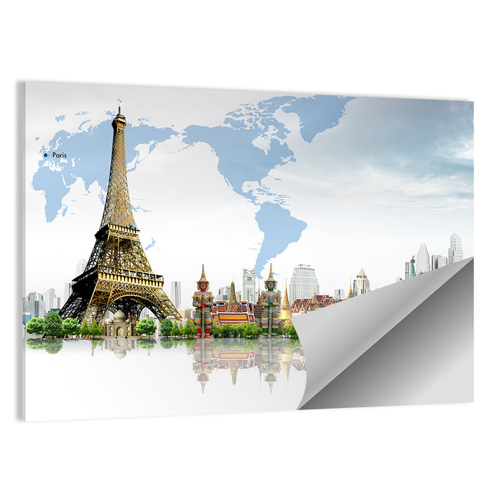 Global Landmarks Collage Wall Art as a poster print