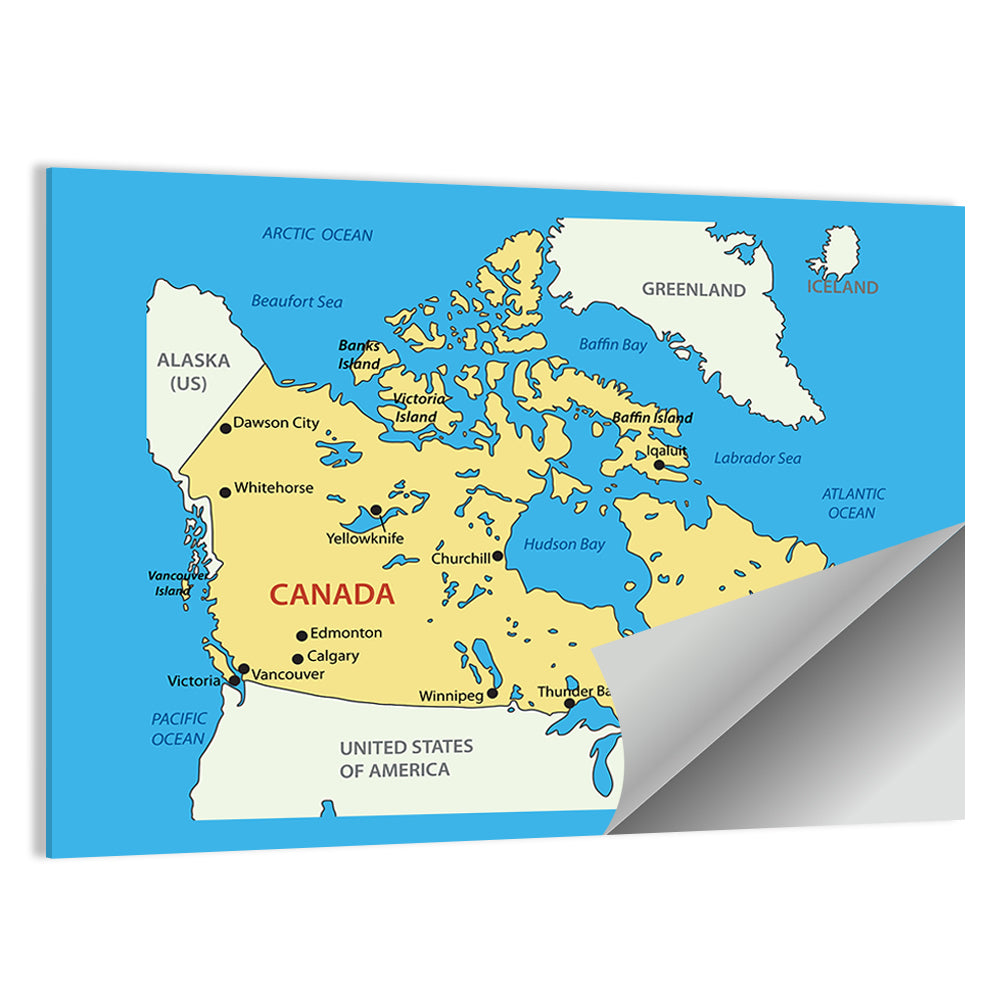 Minimalist Canada Map Wall Art