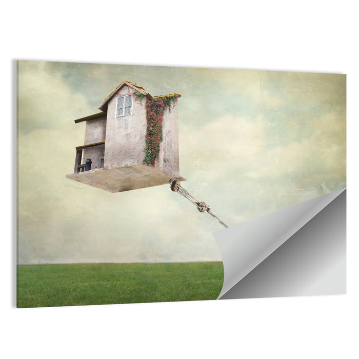 Floating House with Pulley Wall Art as a poster print