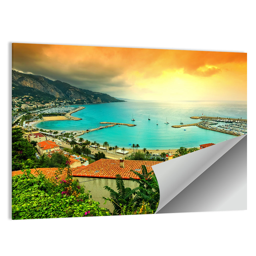 Azur Coast Golden Hour Bay Wall Art