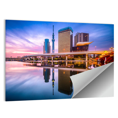 Tokyo Skyline & Sumida River At Dawn Wall Art