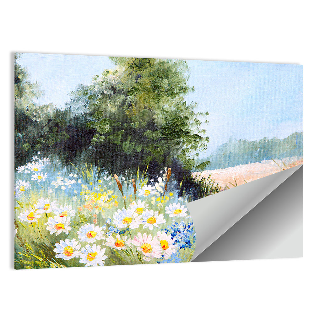 Daisy Meadow with Red Poppies Wall Art