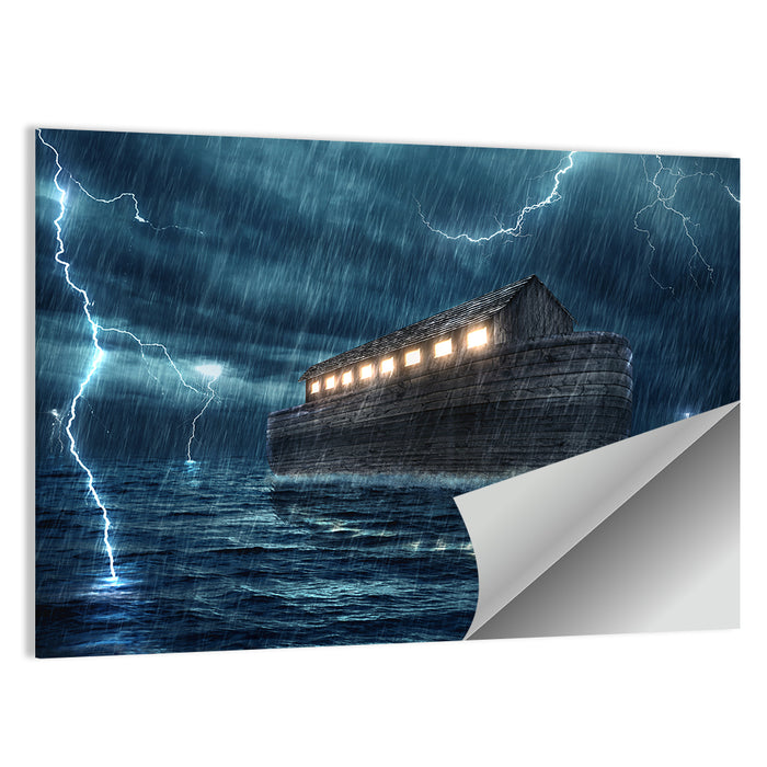 Noah's Ark in Lightning Storm Wall Art as a poster print