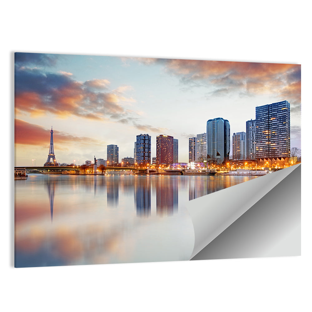 Paris Skyline with Eiffel Tower Wall Art