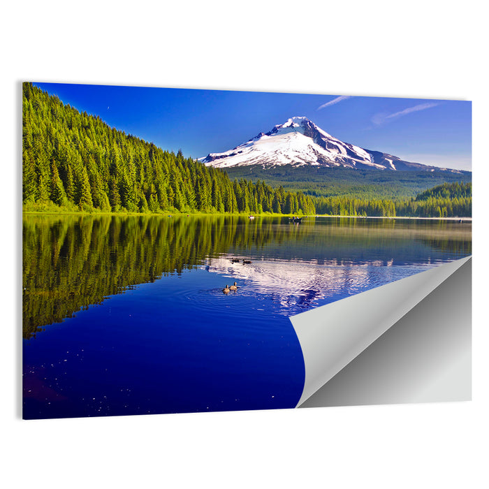Mt Hood Reflected in Trillium Lake Wall Art as a poster print