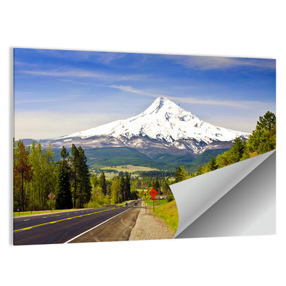 Mt Hood from a Road Wall Art