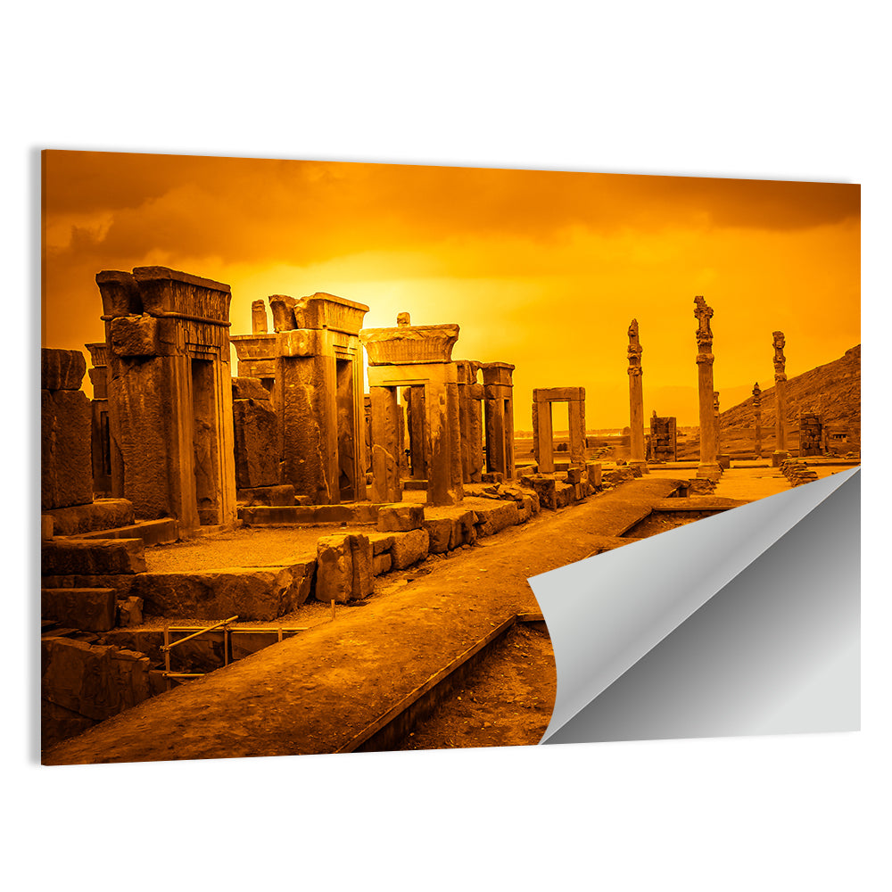 Persepolis Ruins at Golden Dusk Wall Art