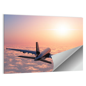 Passenger Plane Above Clouds Wall Art