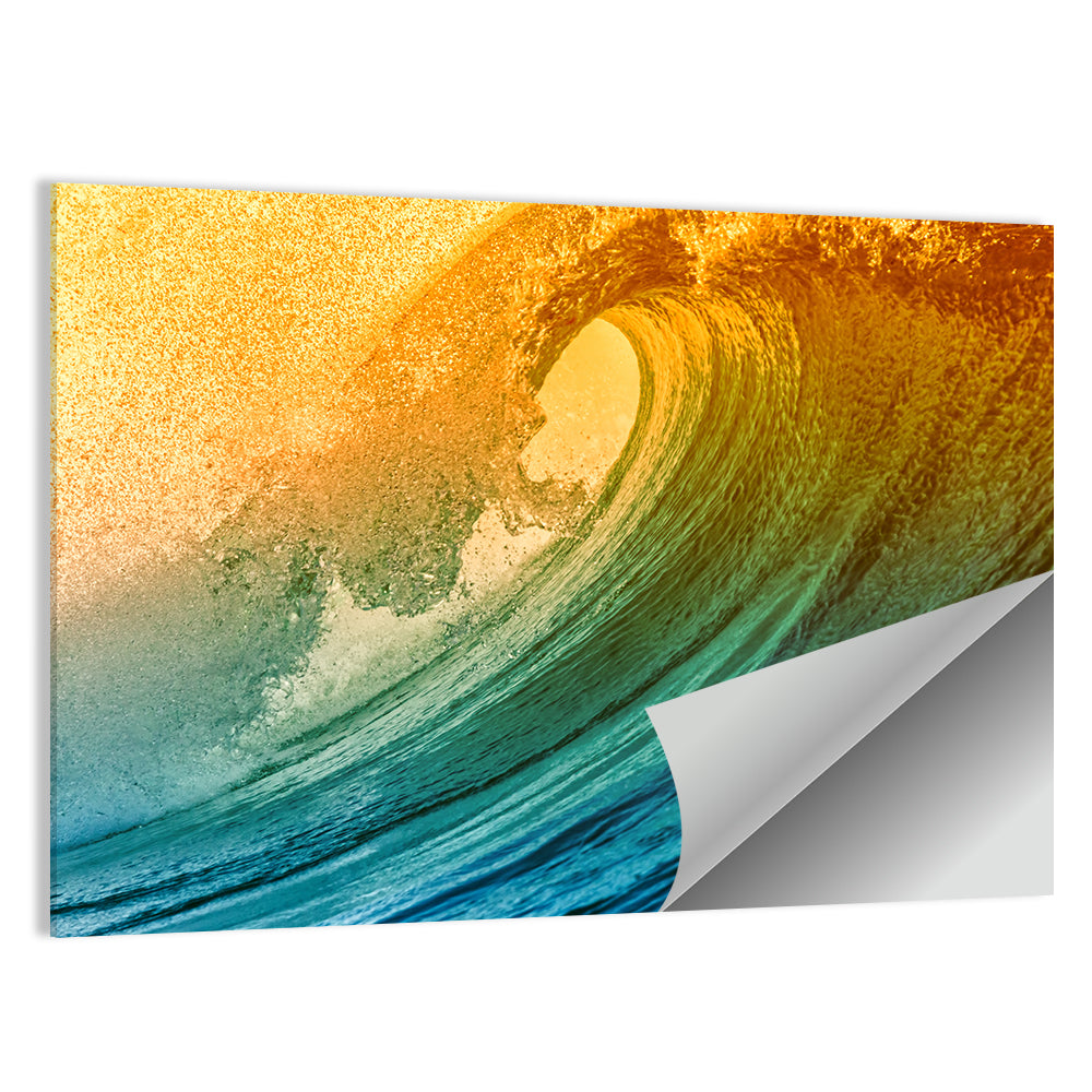 Golden Hour Barrel Wave Wall Art