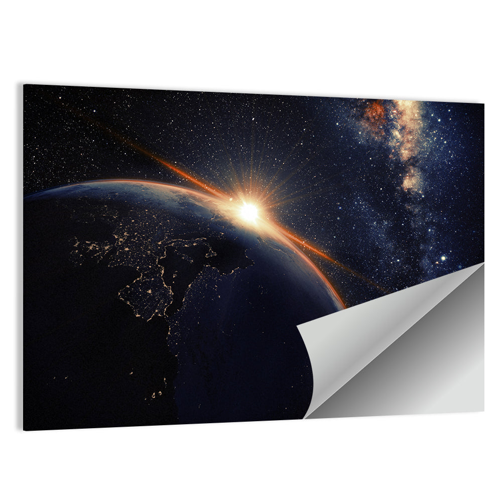 Sunrise Over Earth from Orbit Wall Art