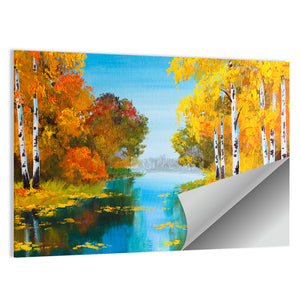 Birch Forest Near The River Wall Art