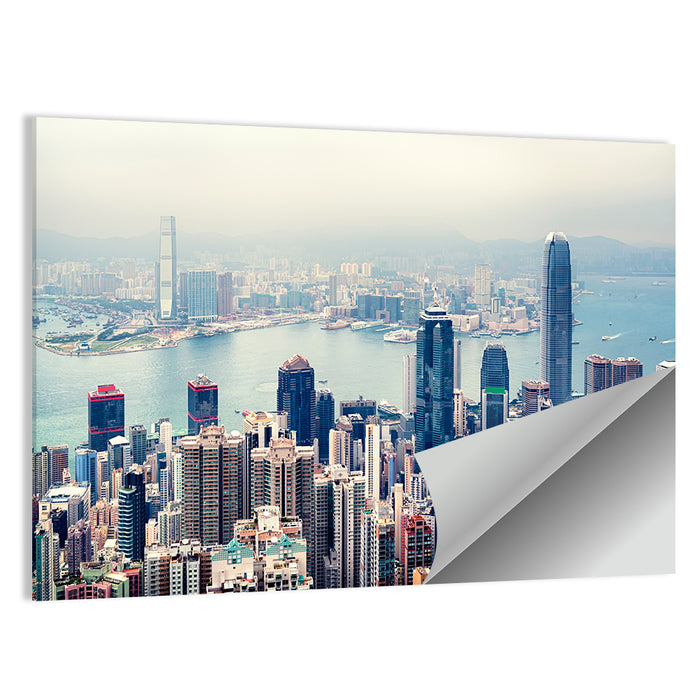 Victoria Harbour Hong Kong Skyline Wall Art as a poster print