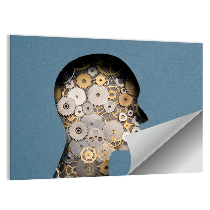 Mechanical Mind Silhouette Wall Art as a poster print