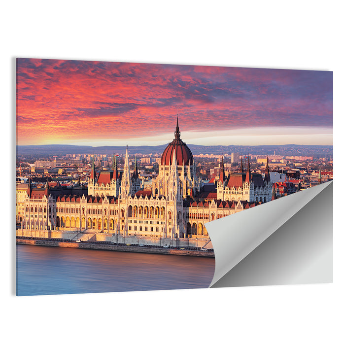 Hungarian Parliament at Dawn Wall Art as a poster print