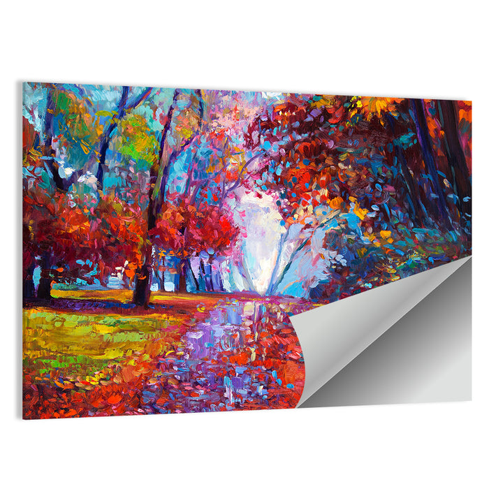 Autumn Forest Path Wall Art as a poster print