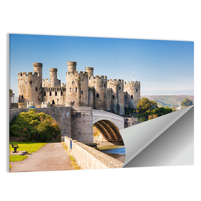 Conwy Castle and Arched Bridge Wall Art as a poster print