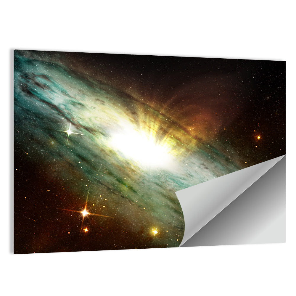 Spiral Galaxy with Glowing Core Wall Art